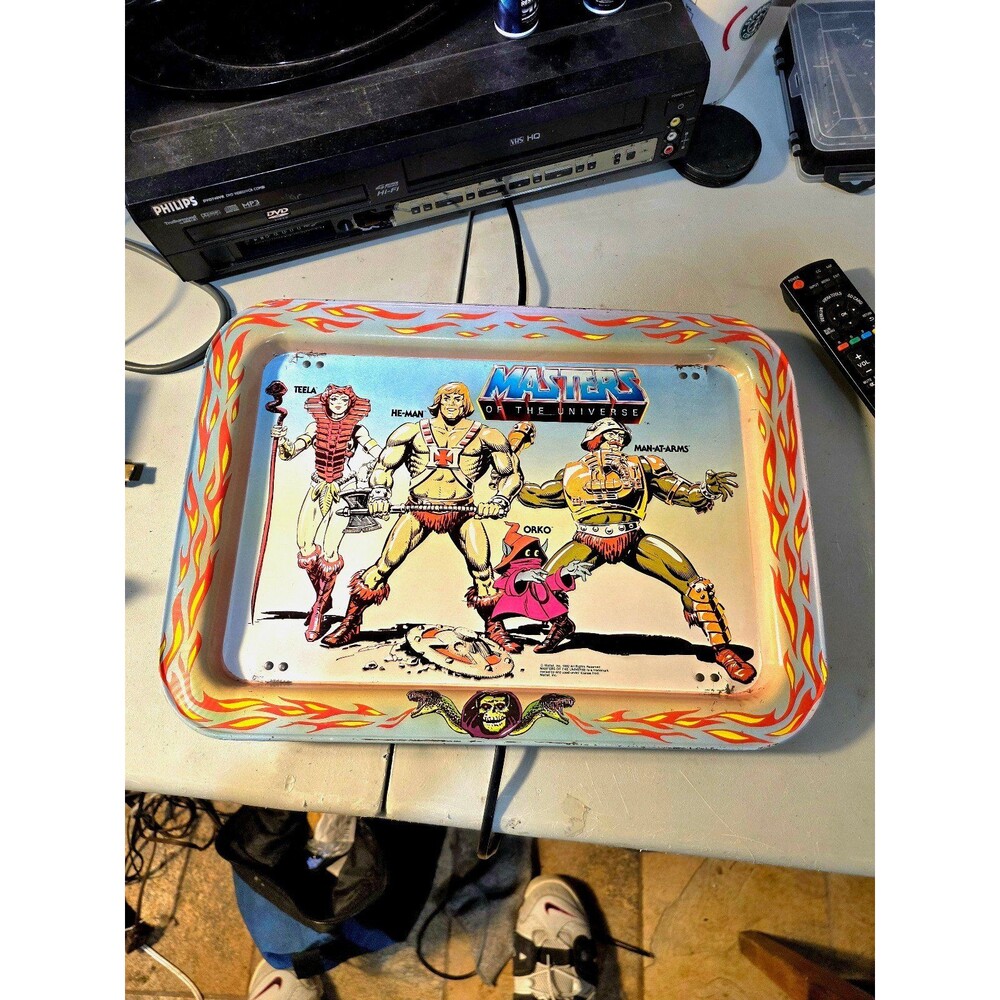 Vintage 1982 Masters of the Universe He-Man Metal Folding TV Tray Mattel MOTU